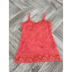 Dress Barn Y2k crinkle lace tank top Cami Coral